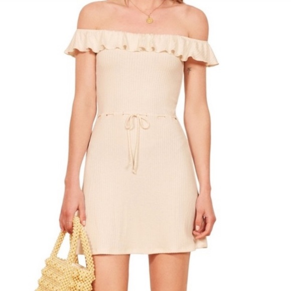 Reformation Dresses & Skirts - Reformation Grenada Ivory Off Shoulder Dress